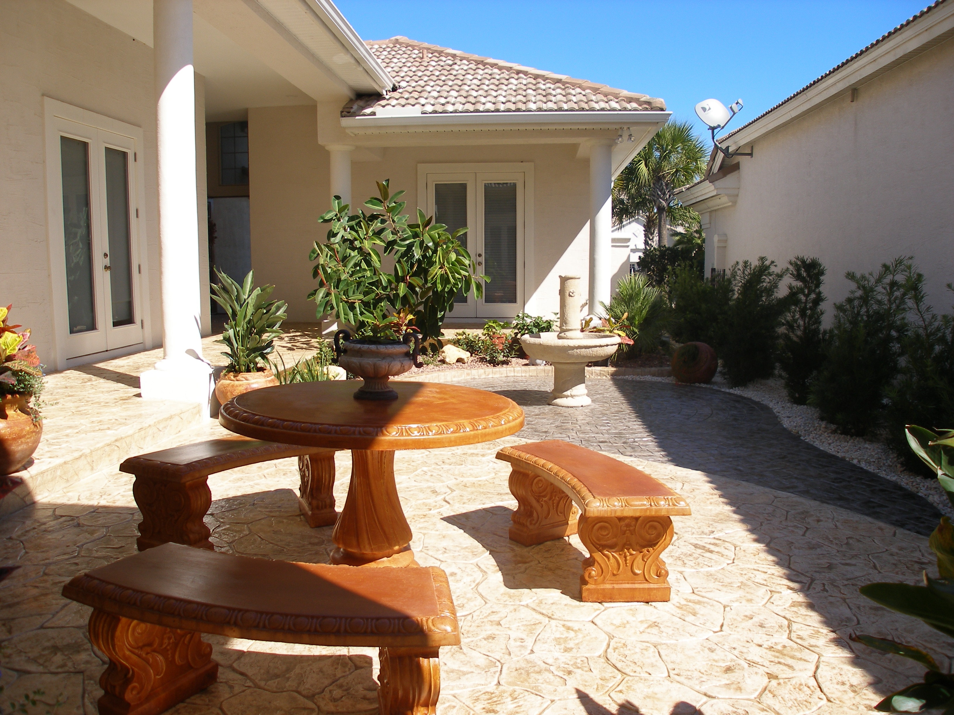 Luxury courtyard with outdoor furniture