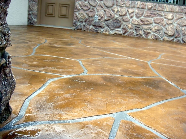 Stamped concrete driveway and patio