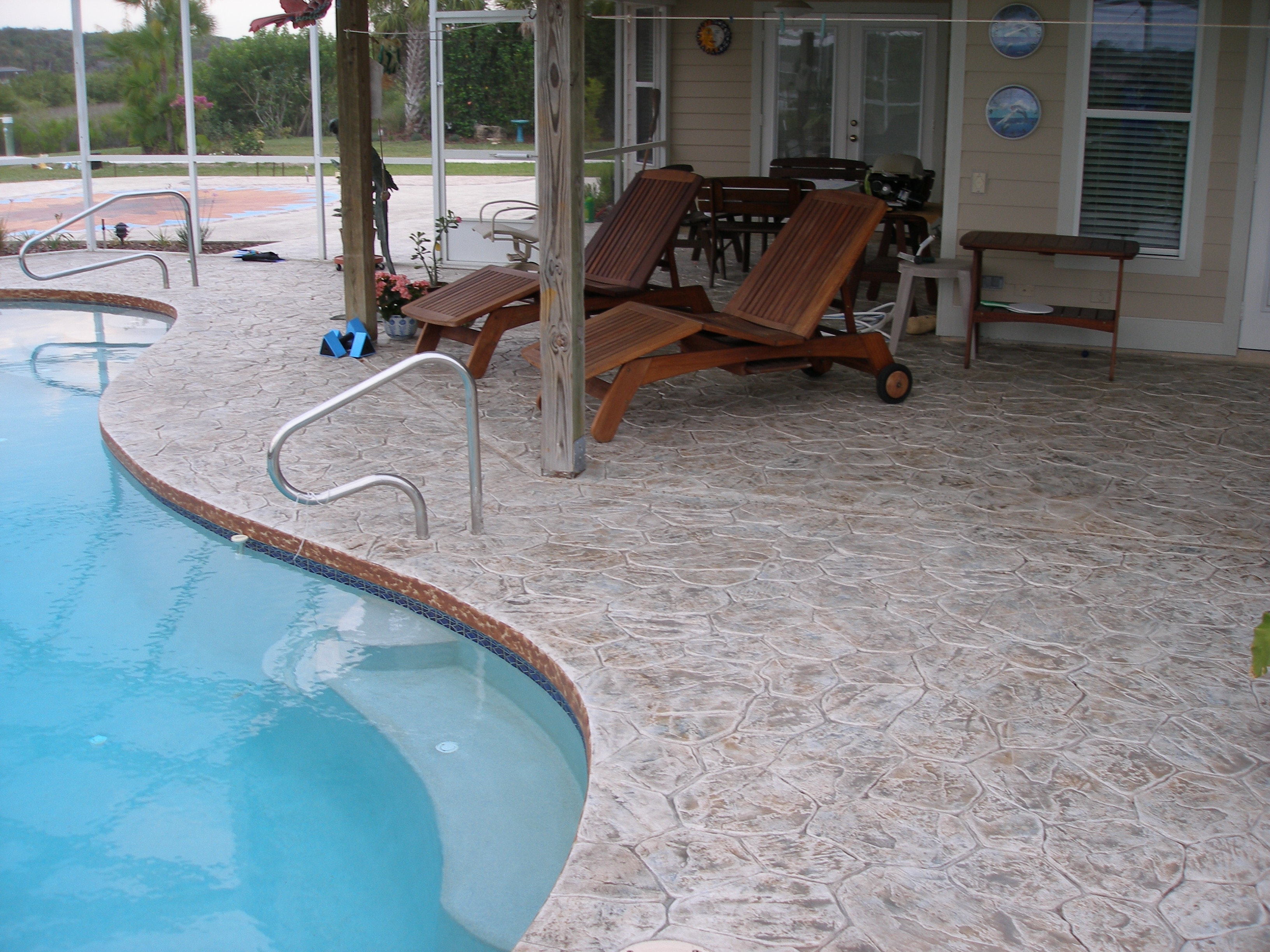 Beautiful finished concrete patio outdoor living space